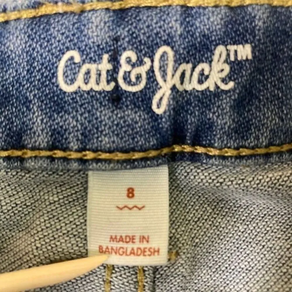 Cat & Jack Jeans Girls Size 8 Stretch Blue Denim Pants Bootcut Boot‎ Cut Youth